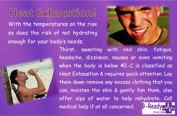 B-Ready First Aid info about Heat Exhaustion
