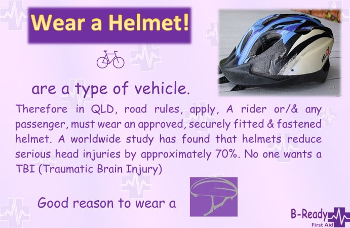 B-Ready First Aid info about wearing a helmet