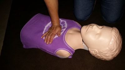 One hand CPR compression's for a child. 
