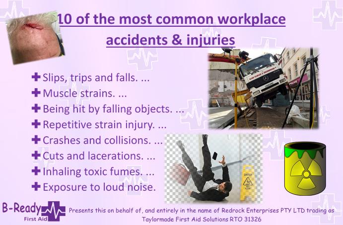 10 Most common workplace accidents and injuries in Australia by B-Ready First Aid