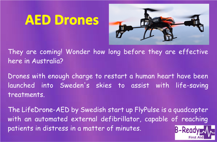 B-Ready First Aid info about AED Drones