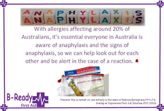 Anaphylaxis affect 20% of Australians by B-Ready First Aid & CPR