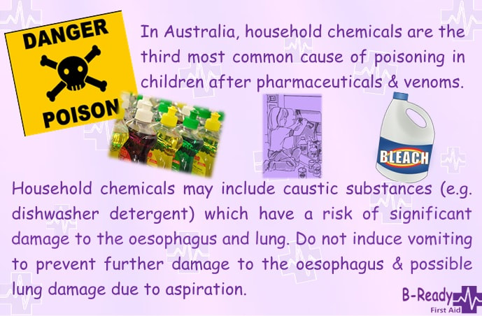 House hold chemicals and danger for First Aid