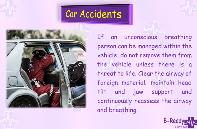 B-Ready First Aid Car accident unconscious person management picture