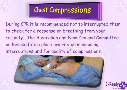 Chest compression standards, don't interrupt CPR to check casualty 