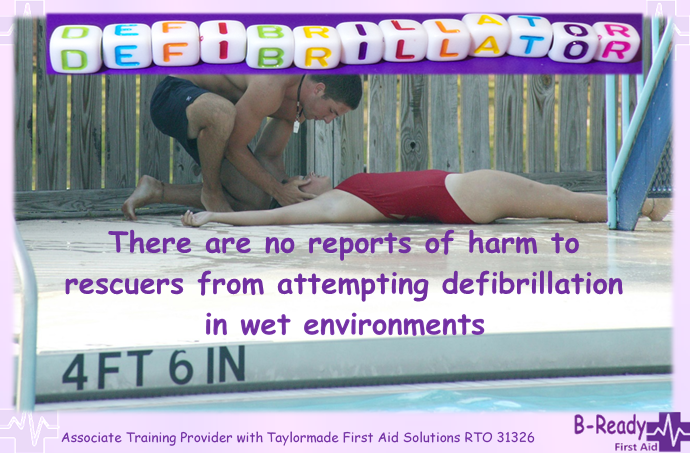 Defibrillators can be used in wet environments