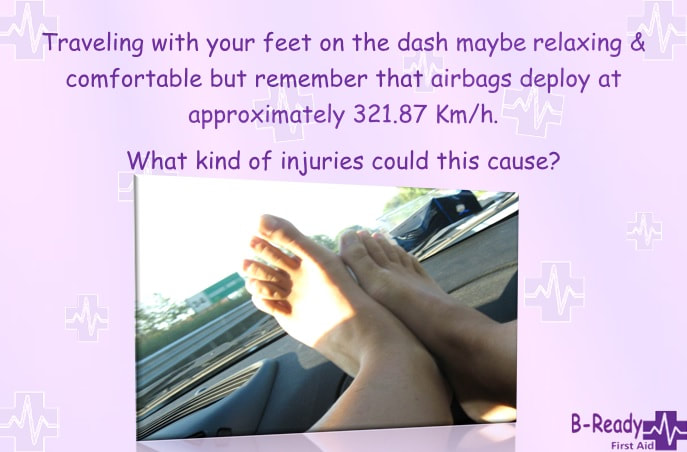 B-Ready First Aid Feet on dash warning picture