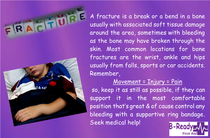 B-Ready First Aid info about fractures & breaks