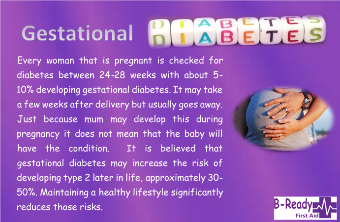 B-Ready First Aid info about Gestational Diabetes