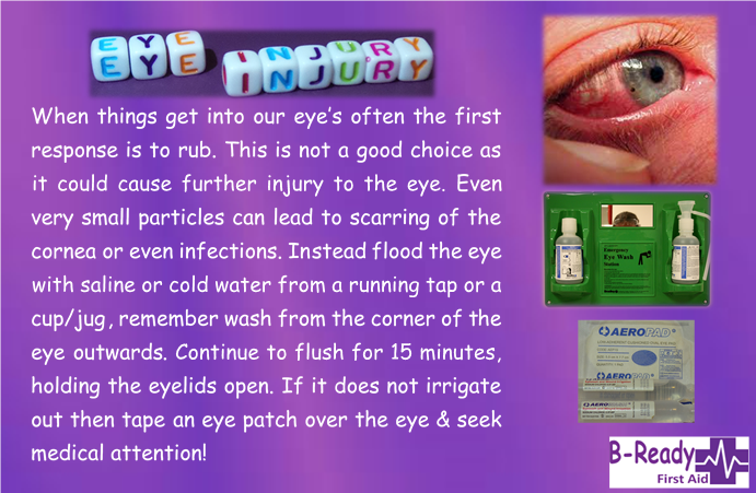 B-Ready First Aid info about eye injury