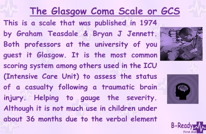 B-Ready First Aid info about the Glasgow coma scale