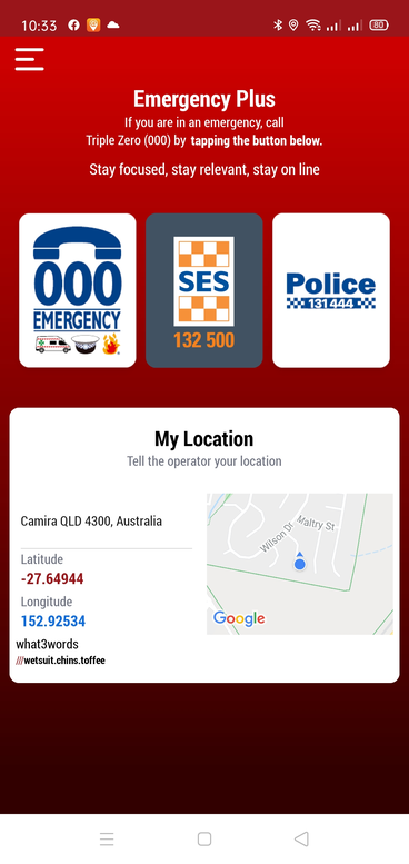Emergency + App help with your location in an emergency CPR or First Aid Situation to call for help,Included in our Training in Brisbane's' West, East, South & North